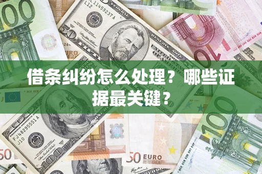北京借条纠纷怎么处理？哪些证据最关键？
