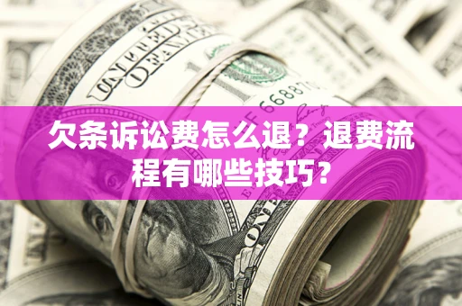 北京欠条诉讼费怎么退？退费流程有哪些技巧？